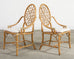 Set of Six Genuine McGuire "Cracked Ice" Rattan Dining Chairs