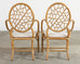 Set of Six Genuine McGuire "Cracked Ice" Rattan Dining Chairs