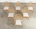Set of Six Genuine McGuire "Cracked Ice" Rattan Dining Chairs