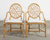 Set of Six Genuine McGuire "Cracked Ice" Rattan Dining Chairs