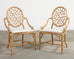 Set of Six Genuine McGuire "Cracked Ice" Rattan Dining Chairs