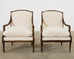 Pair of French Louis XVI Style Walnut Armchairs