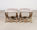 Pair of Italian Neoclassical Style Silvered Curule Bench Seats