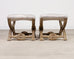 Pair of Italian Neoclassical Style Silvered Curule Bench Seats