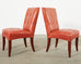 Set of Eight Dakota Jackson Puff Leather Dining Chairs