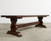 Country French Provincial Oak Farmhouse Trestle Dining Table