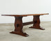 Country English Style Fruitwood Trestle Dining Table