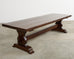 Country French Provincial Oak Farmhouse Trestle Dining Table