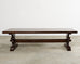 Country French Provincial Oak Farmhouse Trestle Dining Table