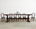 Country French Provincial Oak Farmhouse Trestle Dining Table