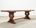 Country French Provincial Oak Trestle Farmhouse Dining Table 8 Ft