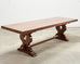 Country French Provincial Oak Trestle Farmhouse Dining Table 8 Ft