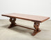 Country French Provincial Oak Trestle Farmhouse Dining Table 8 Ft
