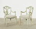 Set of Three Dennis & Leen Painted Brandelli Dining Armchairs