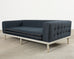 Midcentury Roche Bobois Style Denim Platform Sofa