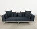 Midcentury Roche Bobois Style Denim Platform Sofa
