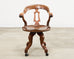 19th Century English Victorian Swivel Captains Desk Chair