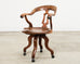 19th Century English Victorian Swivel Captains Desk Chair