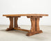 French Provincial Oak Country Farmhouse Trestle Dining Table