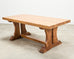 French Provincial Oak Country Farmhouse Trestle Dining Table