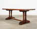 Country French Provincial Style Oak Farmhouse Trestle Dining Table