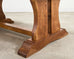 French Provincial Oak Country Farmhouse Trestle Dining Table
