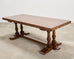 Country French Provincial Oak Double Trestle Dining Table 7 Ft