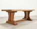 French Provincial Oak Country Farmhouse Trestle Dining Table