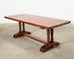 Country French Provincial Style Oak Farmhouse Trestle Dining Table