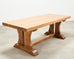 French Provincial Oak Country Farmhouse Trestle Dining Table