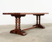 Country French Provincial Style Oak Farmhouse Trestle Dining Table