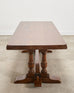 Country French Provincial Oak Double Trestle Dining Table 7 Ft