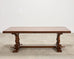 Country French Provincial Oak Double Trestle Dining Table 7 Ft