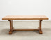 French Provincial Oak Country Farmhouse Trestle Dining Table