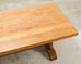 French Provincial Oak Country Farmhouse Trestle Dining Table