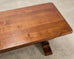 Country French Provincial Oak Double Trestle Dining Table 7 Ft