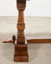 Country French Provincial Oak Double Trestle Dining Table 7 Ft