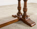 Country French Provincial Oak Double Trestle Dining Table 7 Ft