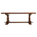 Country French Provincial Oak Double Trestle Dining Table 7 Ft