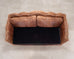 Country English Style Distressed Leather and Walnut Sofa