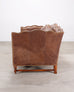 Country English Style Distressed Leather and Walnut Sofa