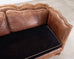 Country English Style Distressed Leather and Walnut Sofa