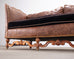 Country English Style Distressed Leather and Walnut Sofa