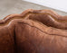 Country English Style Distressed Leather and Walnut Sofa