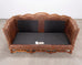 Country English Style Distressed Leather and Walnut Sofa