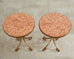 Pair of Arturo Pani Style Iron Marble Top Drink Tables