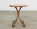 Pair of Arturo Pani Style Iron Marble Top Drink Tables