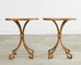 Pair of Arturo Pani Style Iron Marble Top Drink Tables
