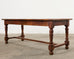 Country English Provincial Oak Farmhouse Trestle Dining Table