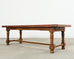 Country English Provincial Walnut Farmhouse Trestle Dining Table 8 Ft.